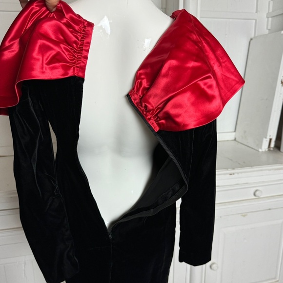 🎀 Vintage Handmade Velvet Satin Bow Dress - Picture 10 of 14